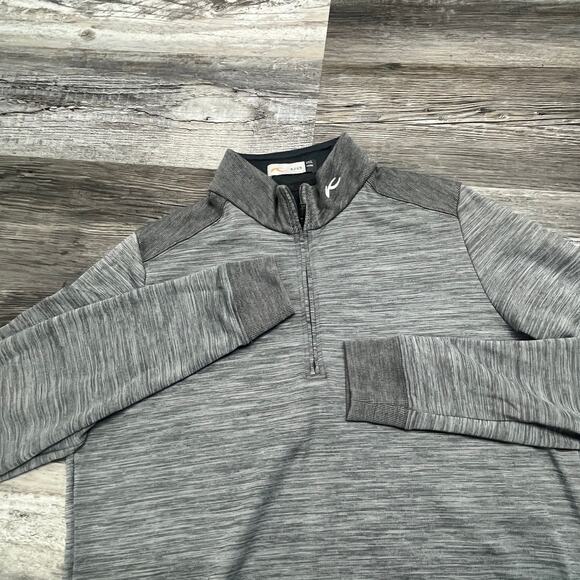 KJUS Liam Tech Wool Half-Zip Steel Grey Melange Mens M Performance Sweatshirt - Picture 1 of 8